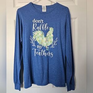 Long Sleeve Tee with Floral Chicken Design